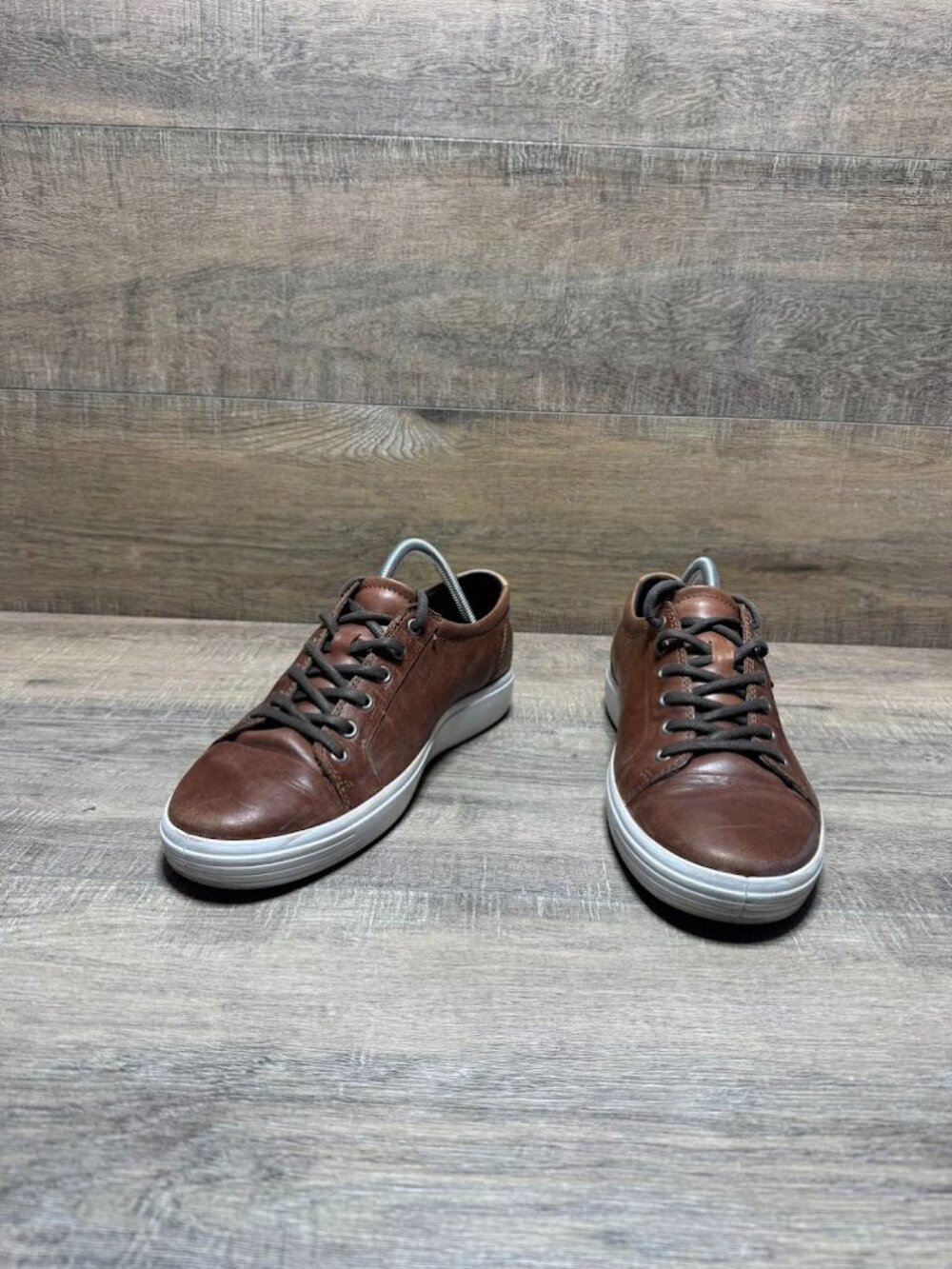 Ecco Soft 7 City Brown Leather Sneakers Men's Size EU 42